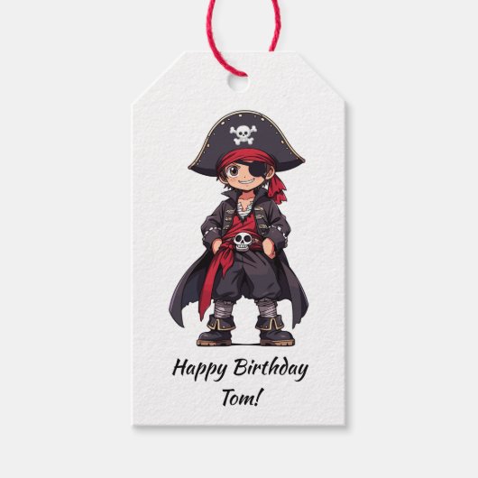 Étiquettes-cadeau Petit Anniversaire de enfant pirate (Devant)