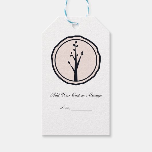 Étiquettes-cadeau Petit Arbre Rustique Nature Mariage Personnalisé F (Devant)