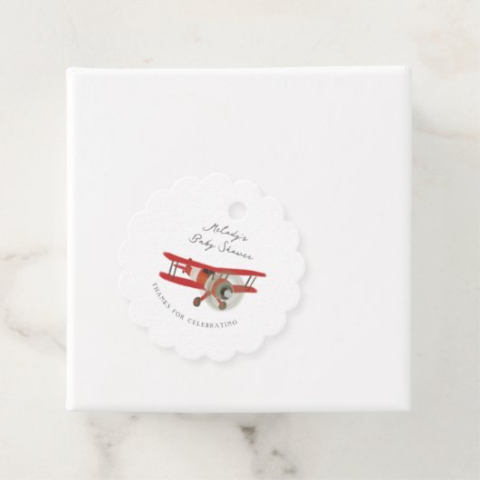 Étiquettes Cadeau Petit Baby shower Aviator (En situation)