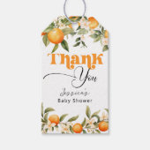 Étiquettes-cadeau Petit baby shower d'agrumes cuites oranges merci (Devant)