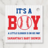 Étiquettes Cadeau Petit Baby shower De Baseball Slugger (Dos)