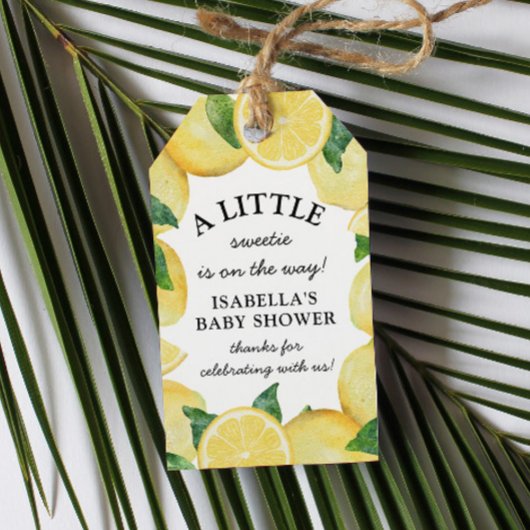 Étiquettes-cadeau Petit Baby shower de citron doux