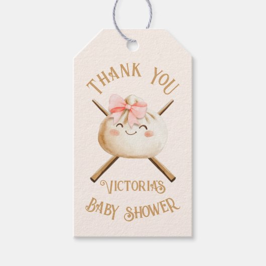 Étiquettes-cadeau Petit Baby shower de fille minuscule Dim (Devant)