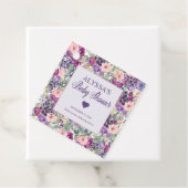 Étiquettes Cadeau Petit Baby shower de fille rose violet (En situation)