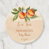 Étiquettes Cadeau Petit baby shower de pêche doux merci pour (Devant)