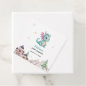 Étiquettes Cadeau Petit Baby shower Dragon (En situation)