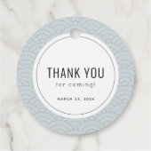 Étiquettes Cadeau Petit Baby shower Dumpling Merci bleu (Dos)