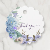 Étiquettes Cadeau Petit Baby shower Hydrangea bleu doux (Dos)