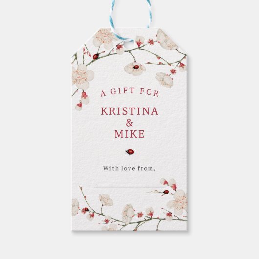 Étiquettes-cadeau Petit Baby shower Ladybug douche (Devant)