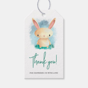 Étiquettes-cadeau Petit baby shower lapin merci