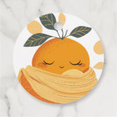 Étiquettes Cadeau petit Baby shower orange (Dos)