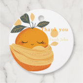 Étiquettes Cadeau petit Baby shower orange (Devant)