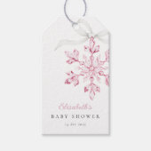 Étiquettes-cadeau Petit Baby shower rose Snowflake (Devant)