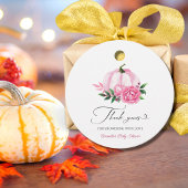 Étiquettes Cadeau Petit Baby shower Rustique rose-rose-blanc Citroui