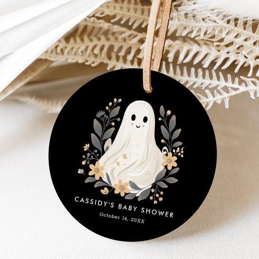 Étiquettes Cadeau Petit Boho Ghost Baby shower d'Halloween