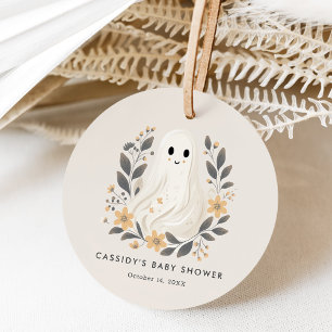 Étiquettes Cadeau Petit Boho Ghost Baby shower d'Halloween
