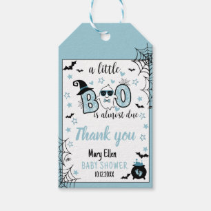 ÉTIQUETTES-CADEAU PETIT BOO BLUE HALLOWEEN BABY SHOWER MERCI