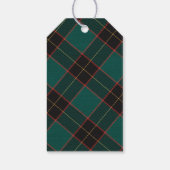 Étiquettes-cadeau Petit Buffle vert simple Plaid Joyeux Noël (Dos)