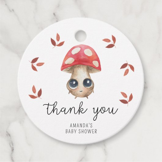 Étiquettes Cadeau Petit champignon - Baby shower merci (Devant)