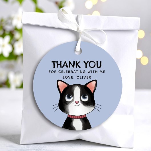 Étiquettes Cadeau Petit chat merci