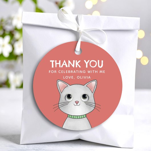 Étiquettes Cadeau Petit chaton merci