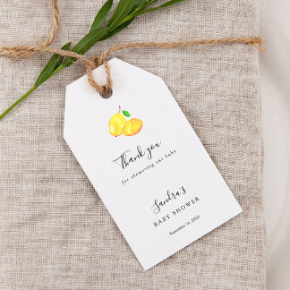 Étiquettes-cadeau Petit Citron Mignon Cérémonie de Naissance d'Été