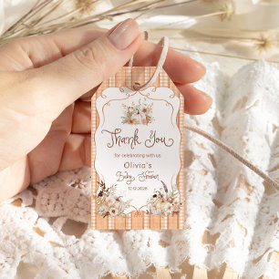 Étiquettes-cadeau Petit Citrouille Boho Baby shower Floral Merci