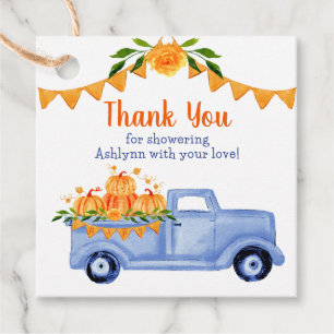 Étiquettes Cadeau Petit Citrouille Twin Boy Baby shower Merci
