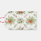 Étiquettes-cadeau Petit cochon de Noël tirant la traîne (Dos Horizontal)