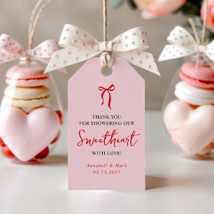 Étiquettes-cadeau Petit Cœur Merci pour la Fête de Bébé Saint-Valent