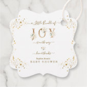 Étiquettes Cadeau Petit Ensemble De Joy Baby shower Floral Or Blanc (Dos)