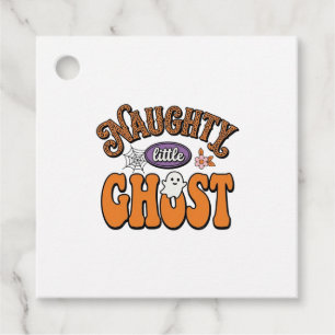 Étiquettes Cadeau Petit Fantôme Vilain Design de Chemise Halloween V