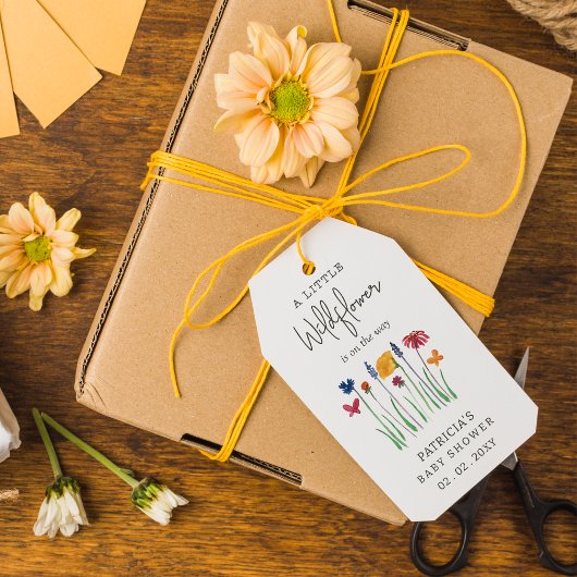 Étiquettes-cadeau Petit Fleur sauvage Joli bébé Baby shower fille