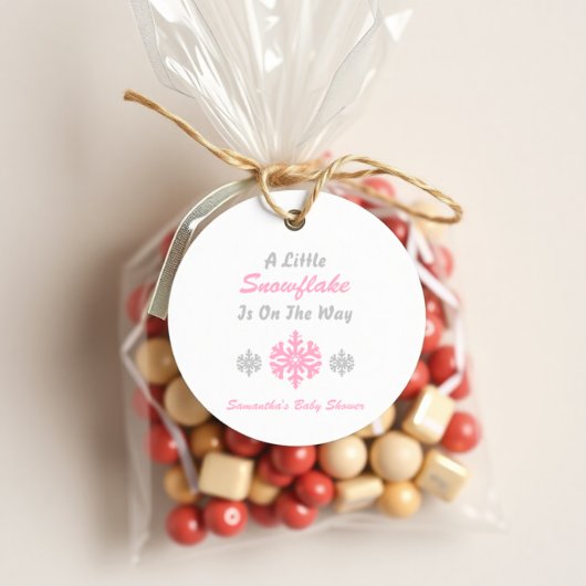 Étiquettes Cadeau Petit Flocon Sur Le Chemin