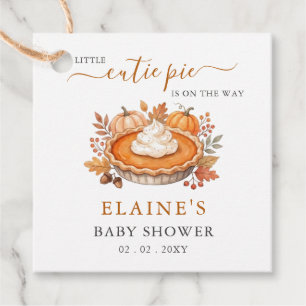 Étiquettes Cadeau Petit Gâteau Pumpkin Pie Fête de Bébé d'Automne