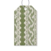 Petit ikat vert mousse sur fond crème à petite éch