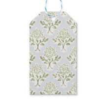 Petit imprimé floral de bloc vert, bleu clair