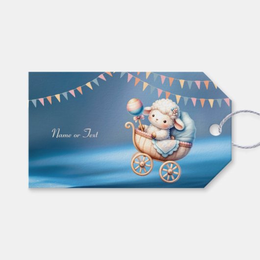 Étiquettes-cadeau Petit Lampe Douce Ciel Bleu Belle (Devant (Horizontal))