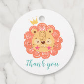 Étiquettes Cadeau Petit lion roi merci (Dos)