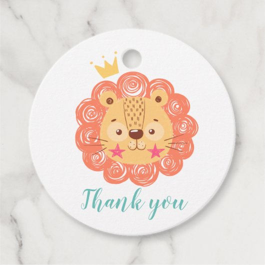Étiquettes Cadeau Petit lion roi merci (Devant)