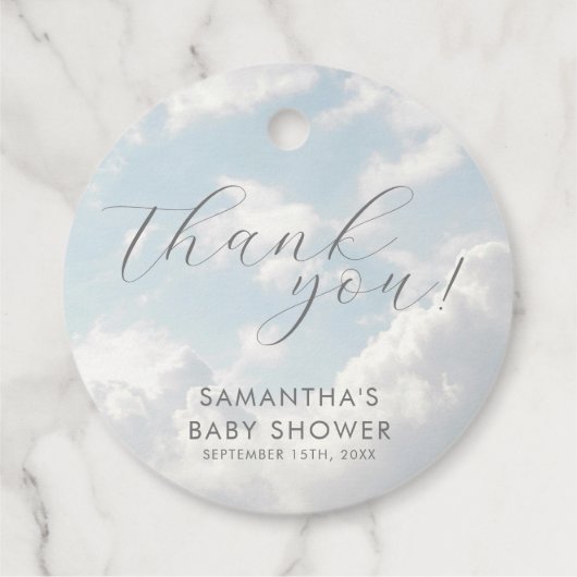 Étiquettes Cadeau Petit morceau de Baby shower du ciel rêvé (Dos)