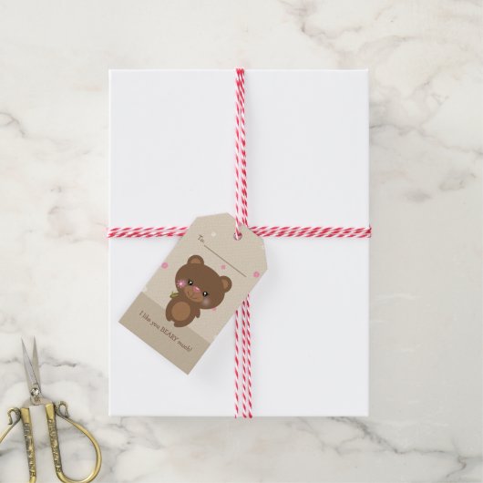 Étiquettes-cadeau Petit Ours doux (Avec de la ficelle)