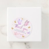 Étiquettes Cadeau Petit Papillon rose violet or fille Anniversaire (En situation)