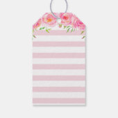 Étiquettes-cadeau Petite arachide rose éléphant bébé fille douche Fa (Dos)