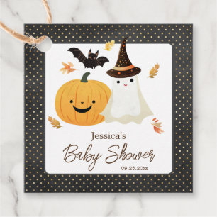 Étiquettes Cadeau Petite Boo Halloween Fête Prénatale Pois Bébé