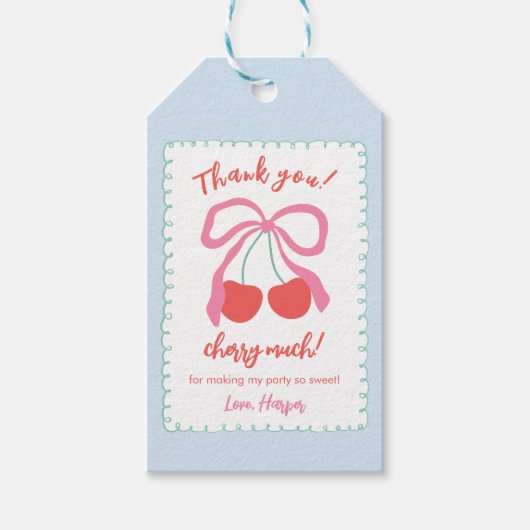 Étiquettes-cadeau Petite Cerise sur le Dessus (Devant)
