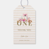 Étiquettes-cadeau Petite Citrouille Bow Roses 1er Anniversaire Éléga (Dos)