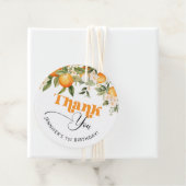 Étiquettes Cadeau Petite cutie agrumes oranges anniversaire merci (En situation)