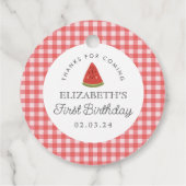 Étiquettes Cadeau Petite douce pastèque Premier anniversaire (Dos)