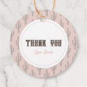 Étiquettes Cadeau Petite fille Baby shower Western rose fille (Dos)